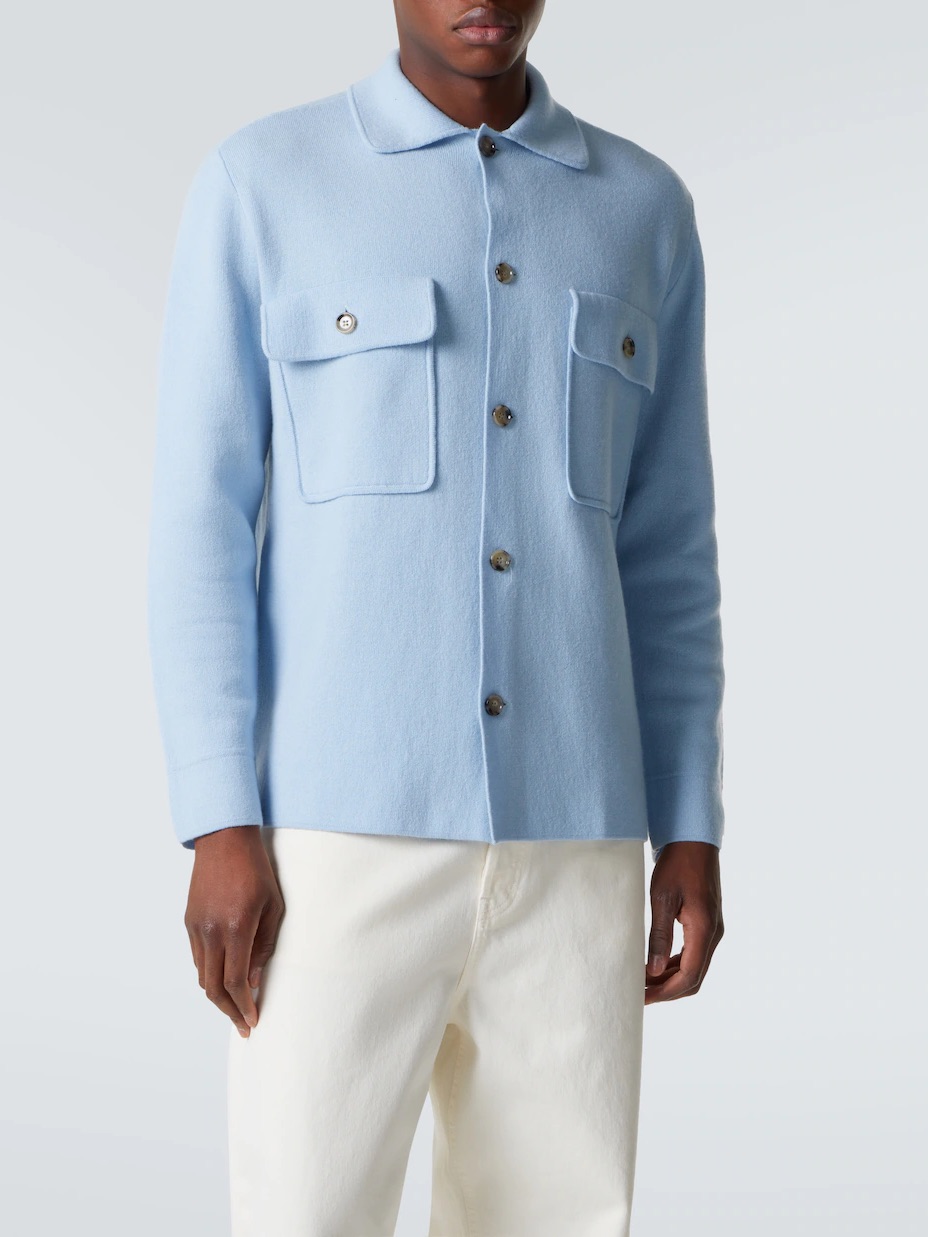 Nwt Allude Blue Wool Cashmere Overcoat Sweater Jacket Xs